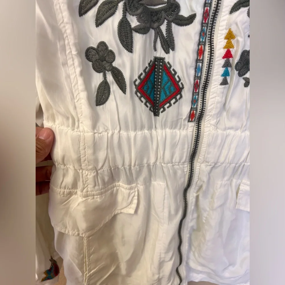 Johnny Was Milton Floral Zip Up Embroidered Lightweight Jacket Size XS - Picture 10 of 15